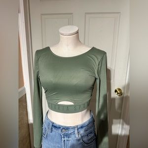 Olive Green Victoria’s Secret Long Sleeve Crop Top